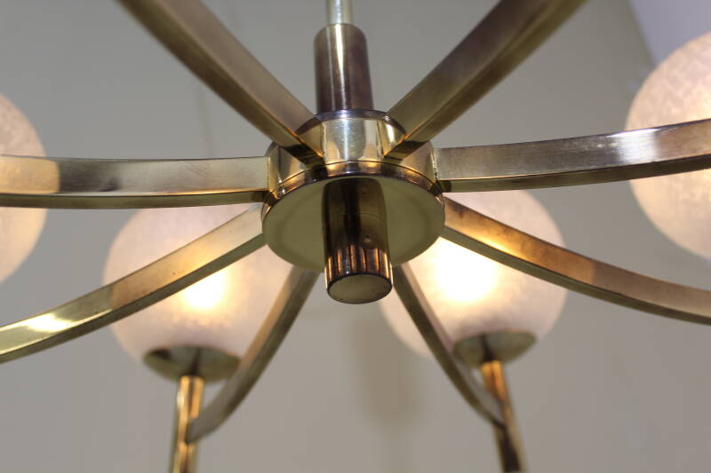 Vintage brass pendant lamp 8-arms | 00911