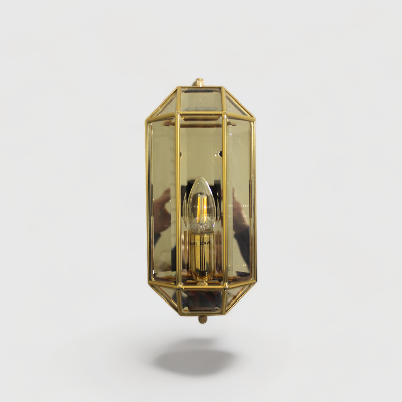 Vintage wall lamp - brass, 70s | 01039 — with cord