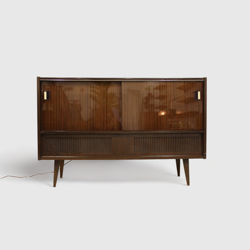 Vintage radiomeubel, audiokast, muziekkast | 00729