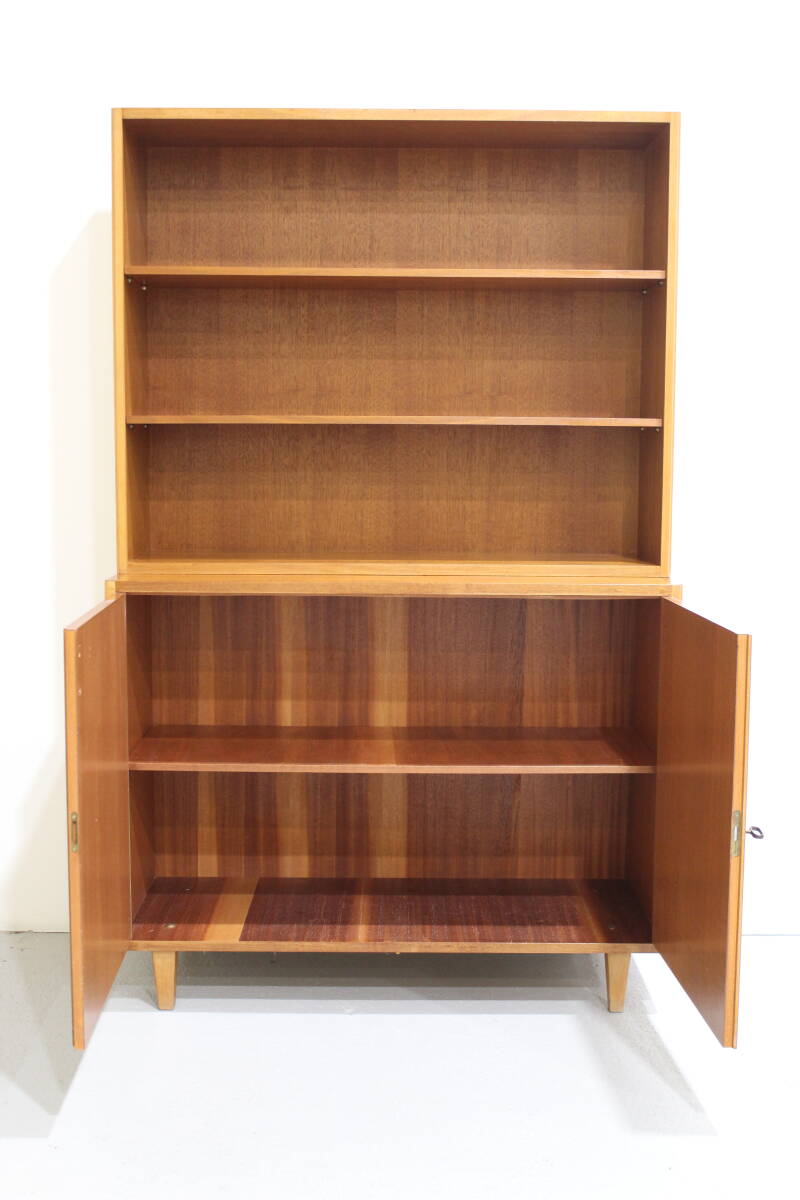 Vintage boekenkast, wandkast, highboard - tweedelig, jaren '60 | 01264