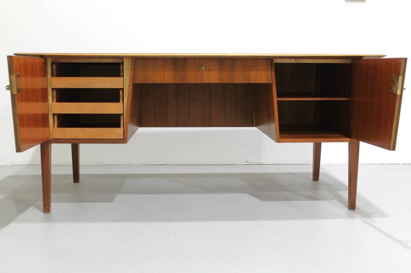 Vintage desk - walnut wood 50s/60s | 01218