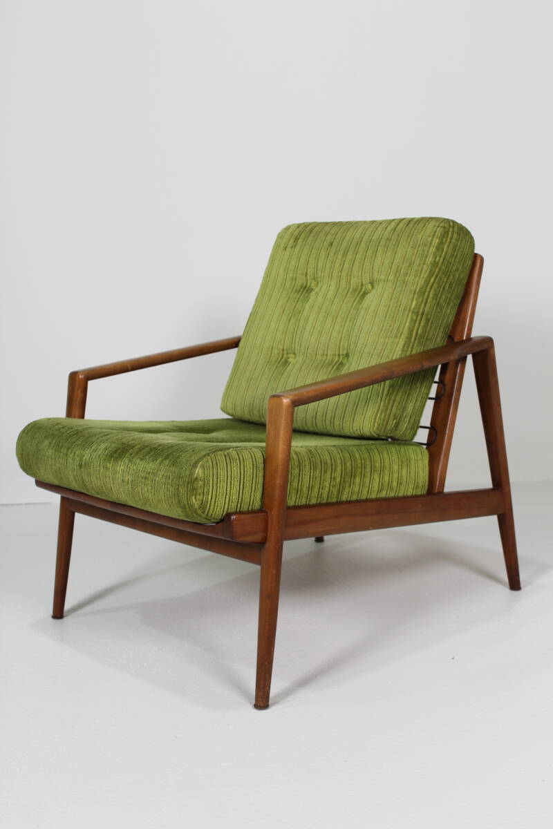 Vintage fauteuil, stoel - jaren '60, groen | 01397