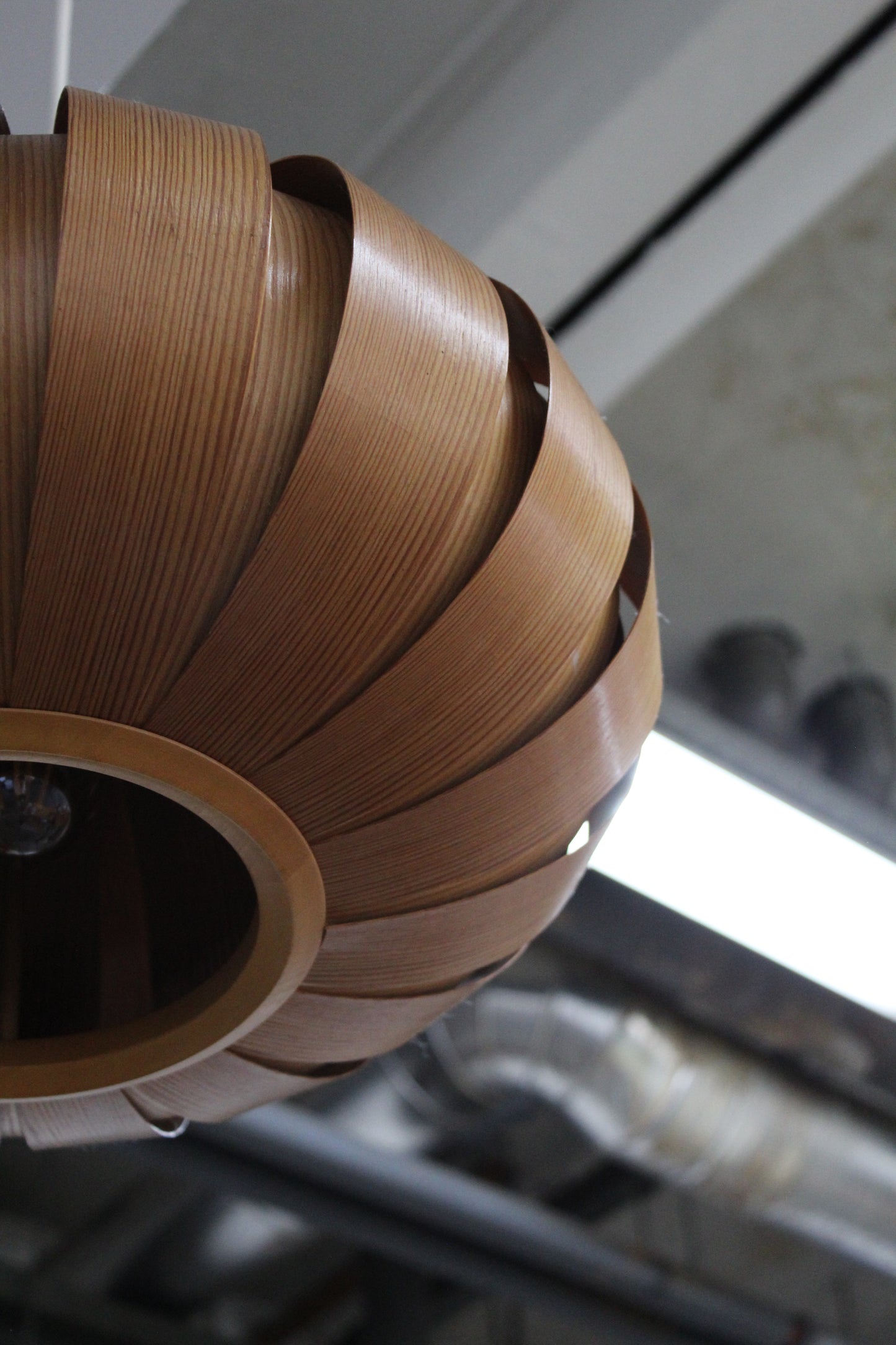 Mid century houten hanglamp