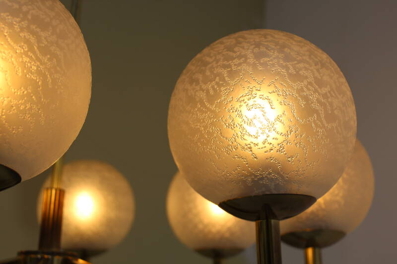Vintage brass pendant lamp 8-arms | 00911