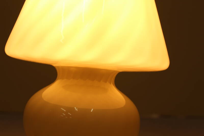 Vintage Murano Swirl Mushroom lamp - green glass 70s | 00764