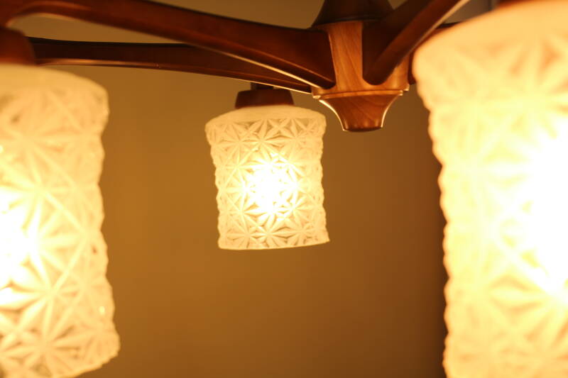 Vintage ceiling lamp - 6 arms, 70s | 00854