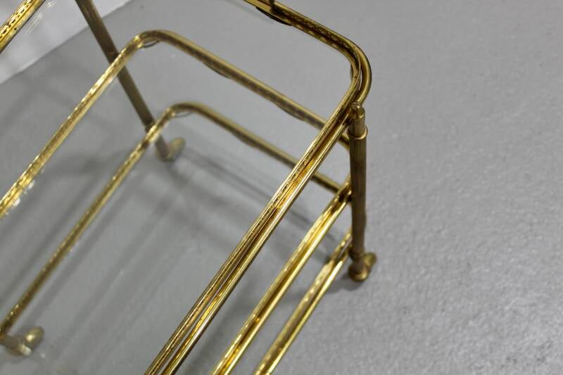 Vintage bar cart, serving trolley - brass, 1950s | 01186