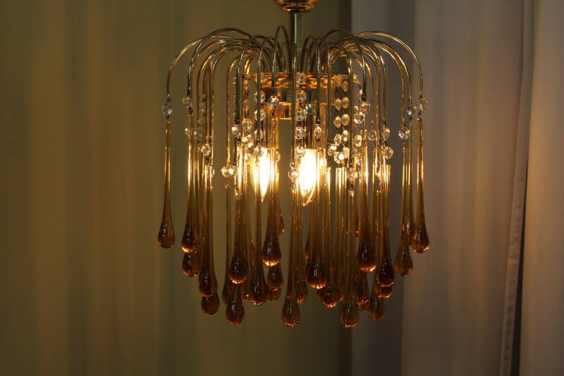 Vintage teardrop lamp - amber