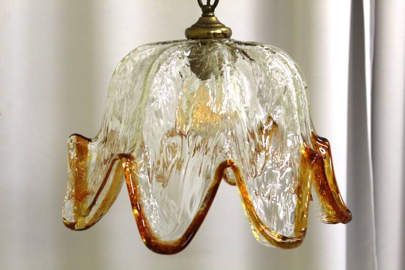 Vintage Murano pendant lamp - flower shape 70s | 00739