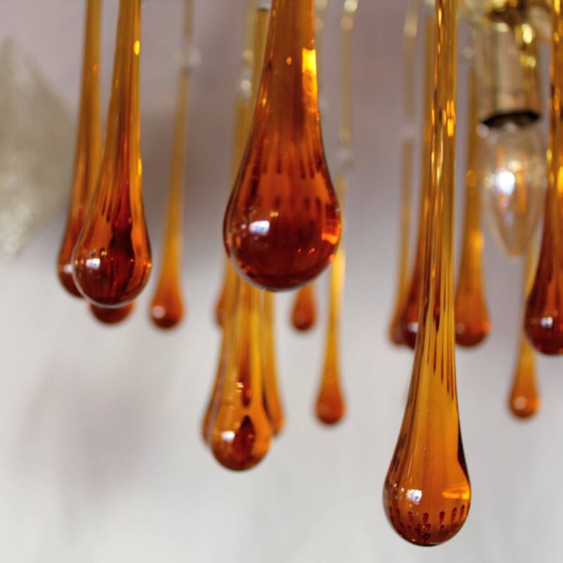 Vintage teardrop lamp - amber