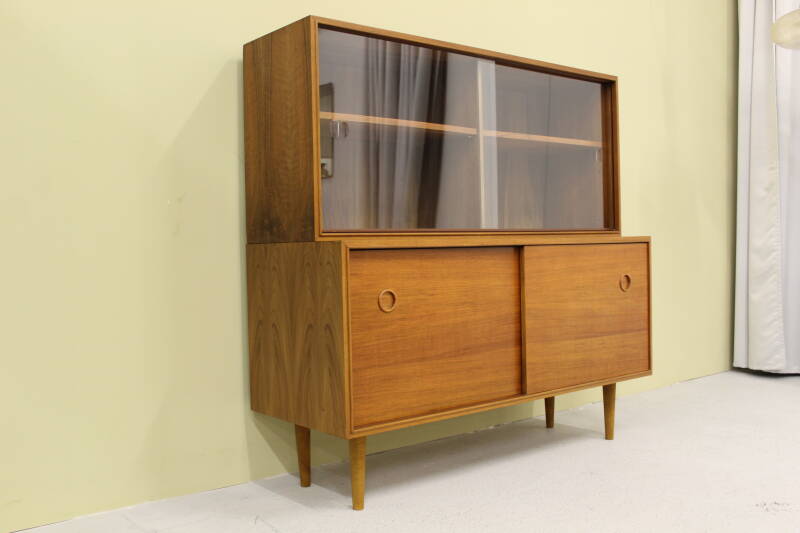 Vintage Musterring sideboard, display cabinet - walnut 1960s | 00777