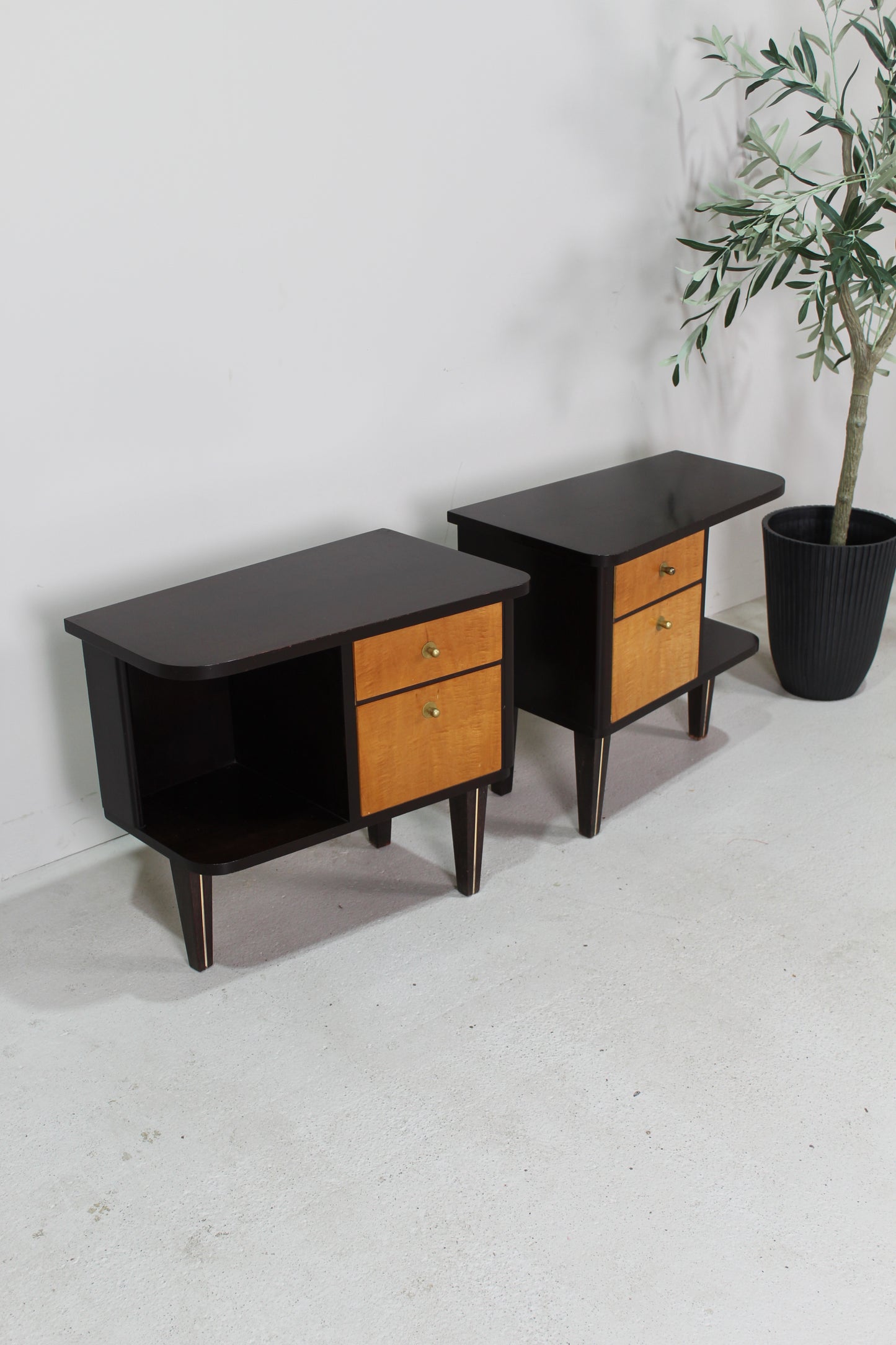 Set vintage nachtkastjes jaren '50