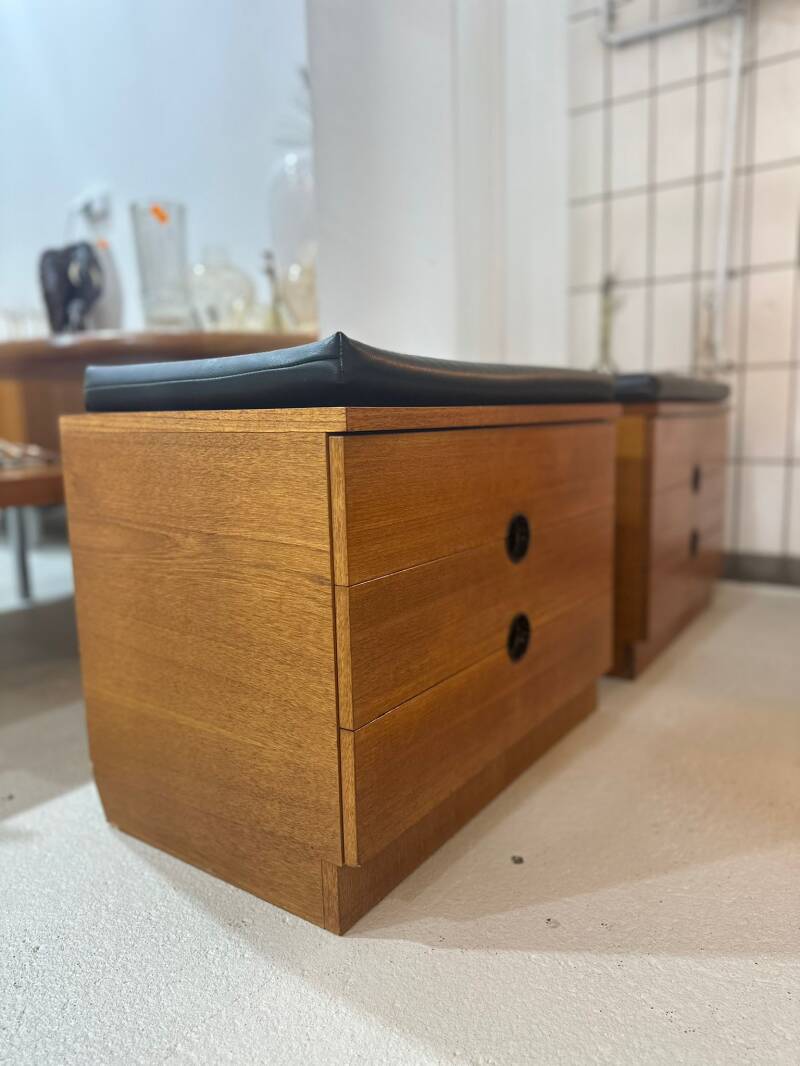 Vintage set krukjes, nachtkastjes - teak, jaren '60 | 01212