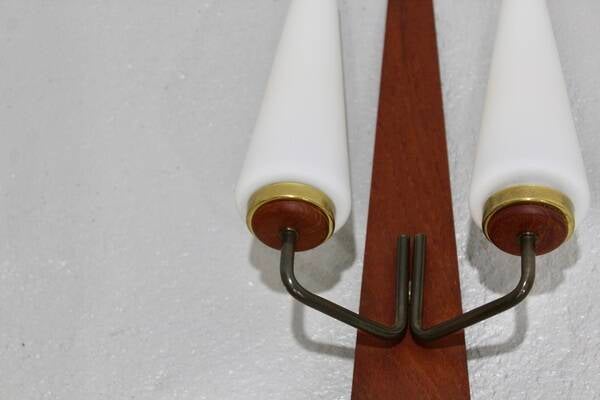 Vintage wall lamp – wood, opal glass | 01141