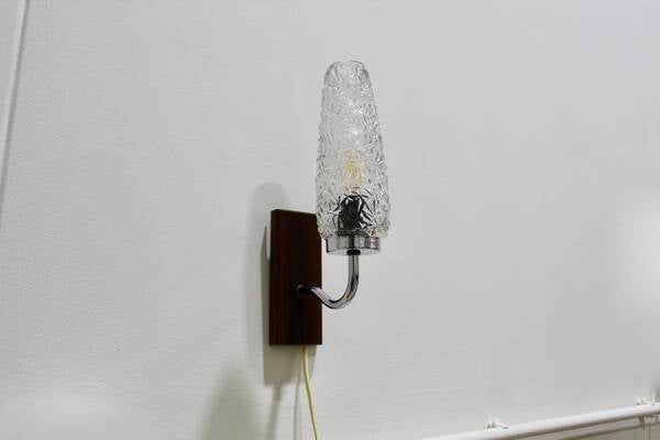 Vintage wall lamp - Wood, glass 1960s | 01118