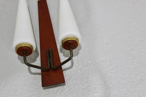 Vintage wall lamp – wood, opal glass | 01141