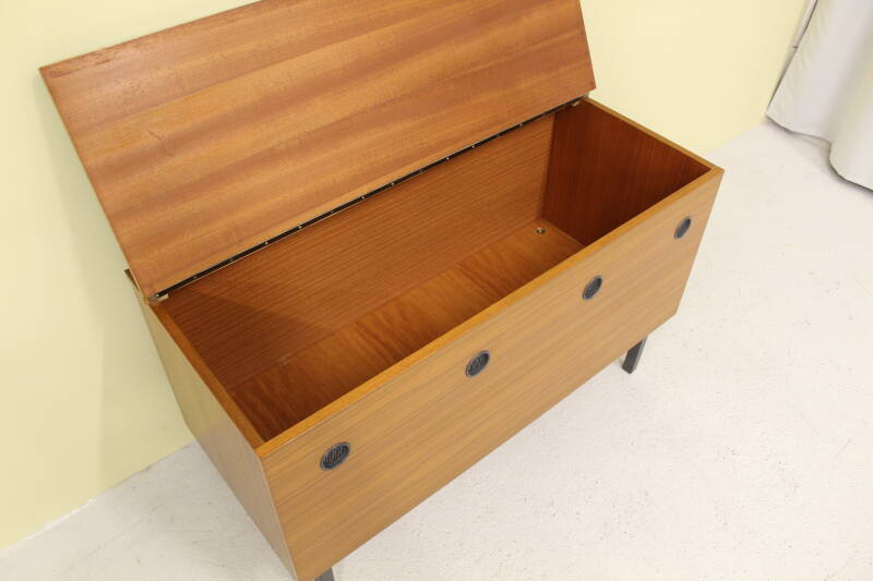 Vintage blanket chest, toy chest - 1960s, teak