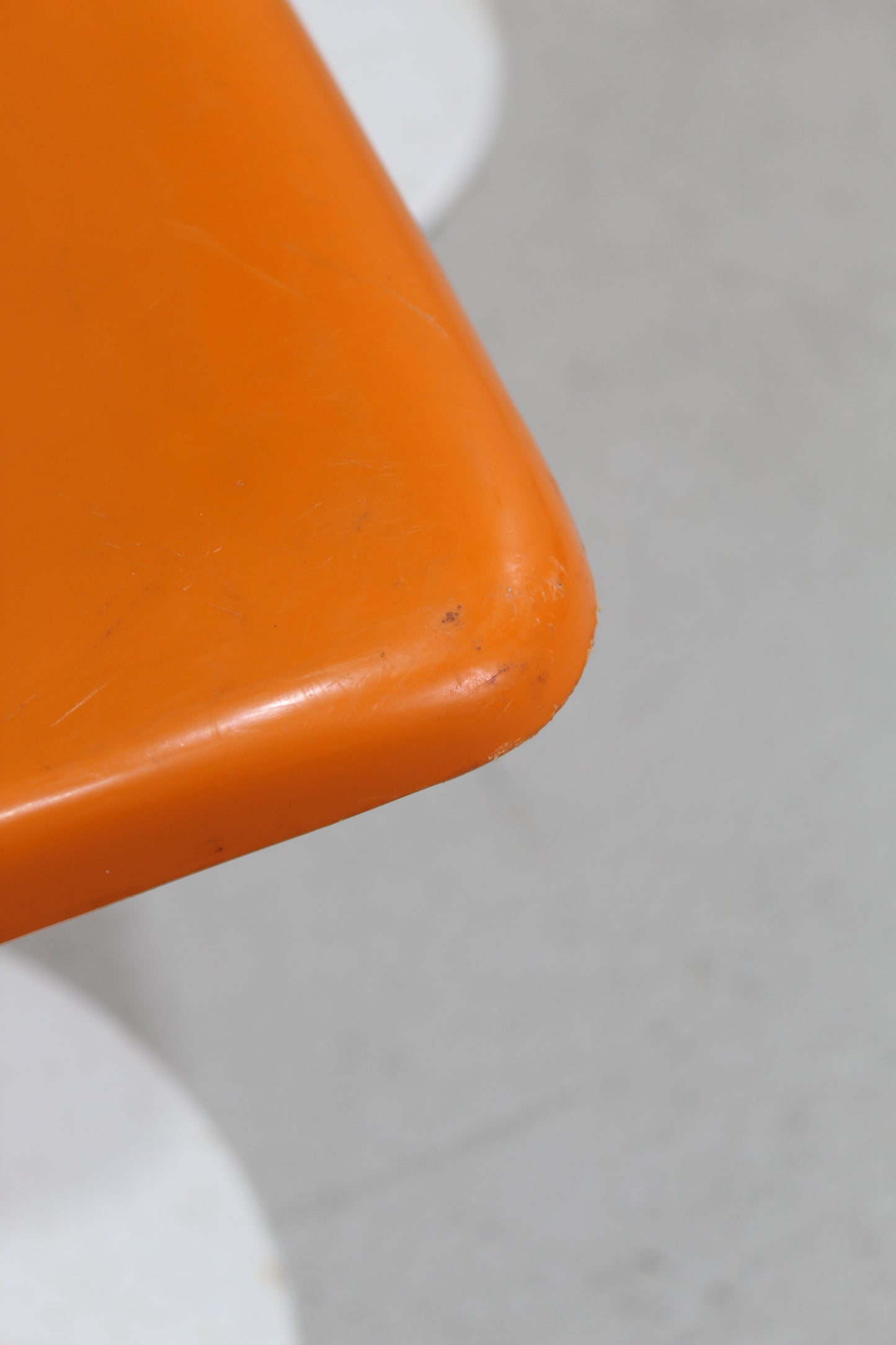 Vintage seventies kuipstoel, eetkamerstoel - oranje