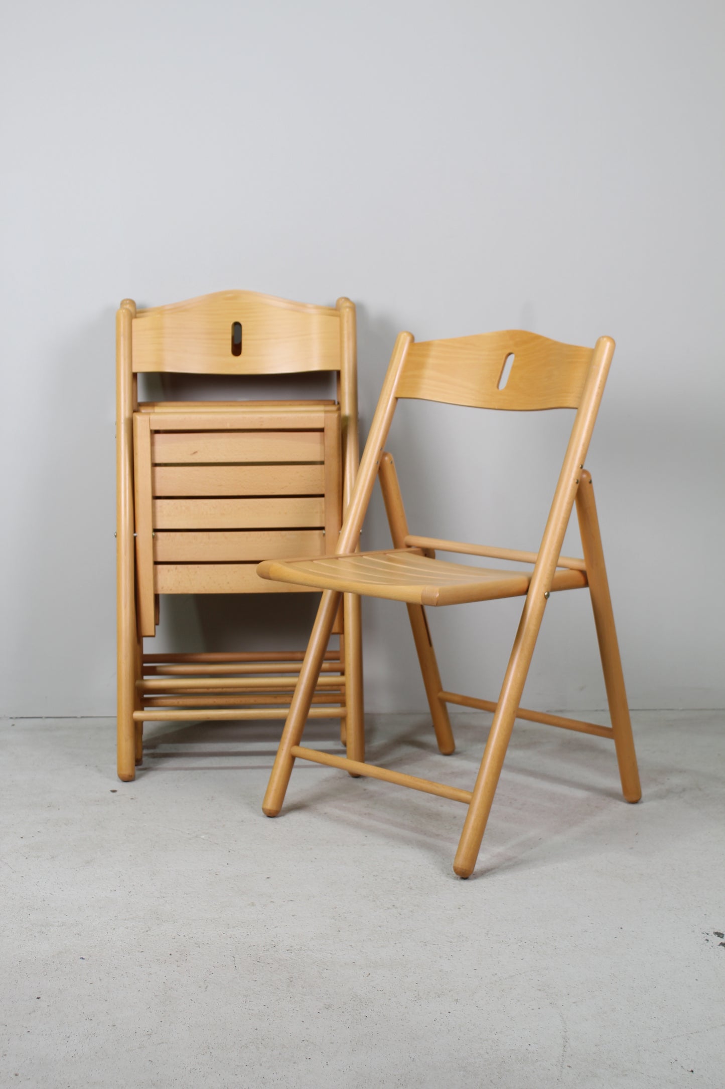 4x vintage houten klapstoelen