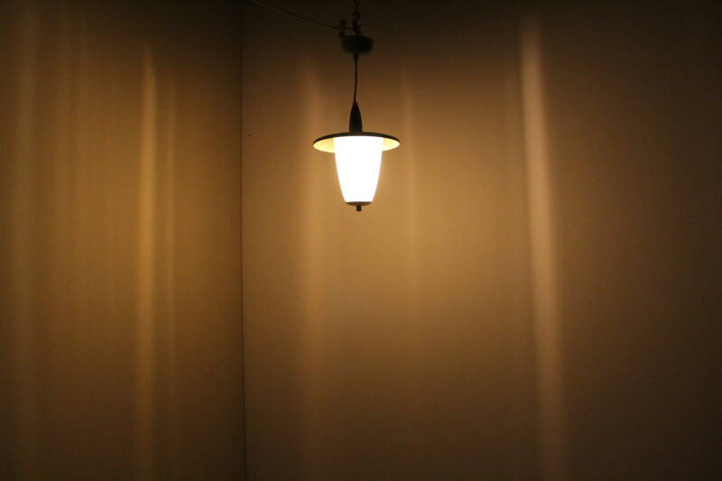 Vintage lamp, hanglamp - groen, jaren '50 | 01000