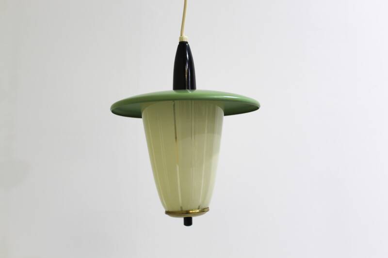 Vintage lamp, hanglamp - groen, jaren '50 | 01000