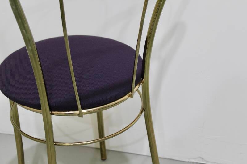 Vintage Hollywood Regency stoel - messing, jaren '70