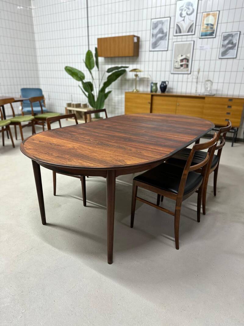 Vintage design uitgeschuifbare ronde eettafel - Arne Vodder voor Sibast | 01277