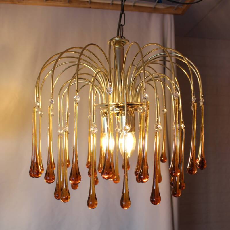 Vintage teardrop lamp - amber