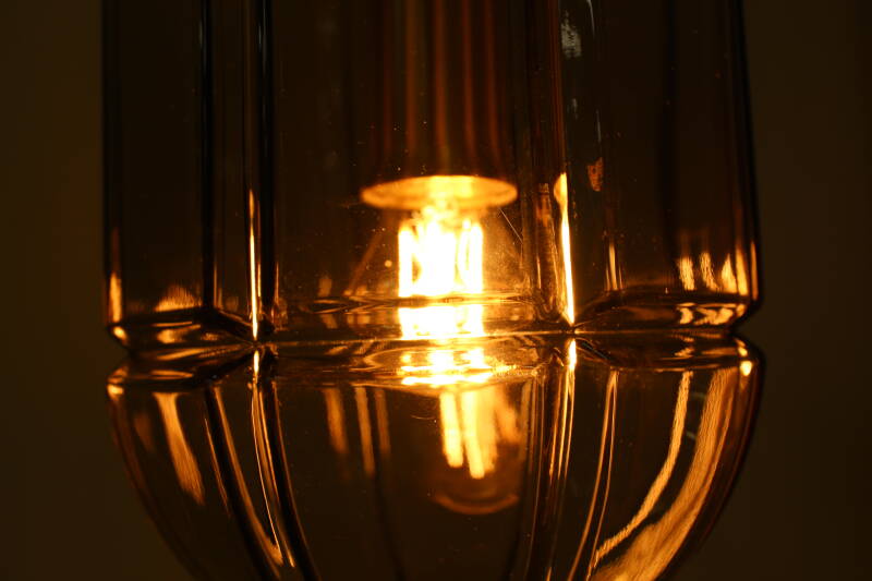 Vintage Peill & Putzler hanglamp - rookglas | 00748