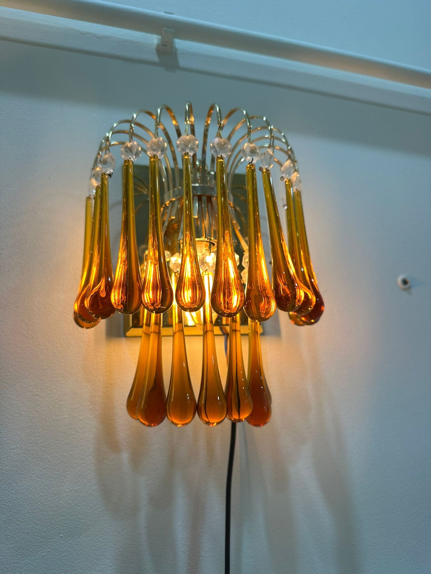 Vintage teardrop wandlamp - Murano