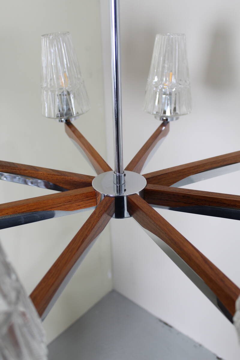 Vintage plafondlamp, kroonluchter 7-armig - jaren '50 | 01391