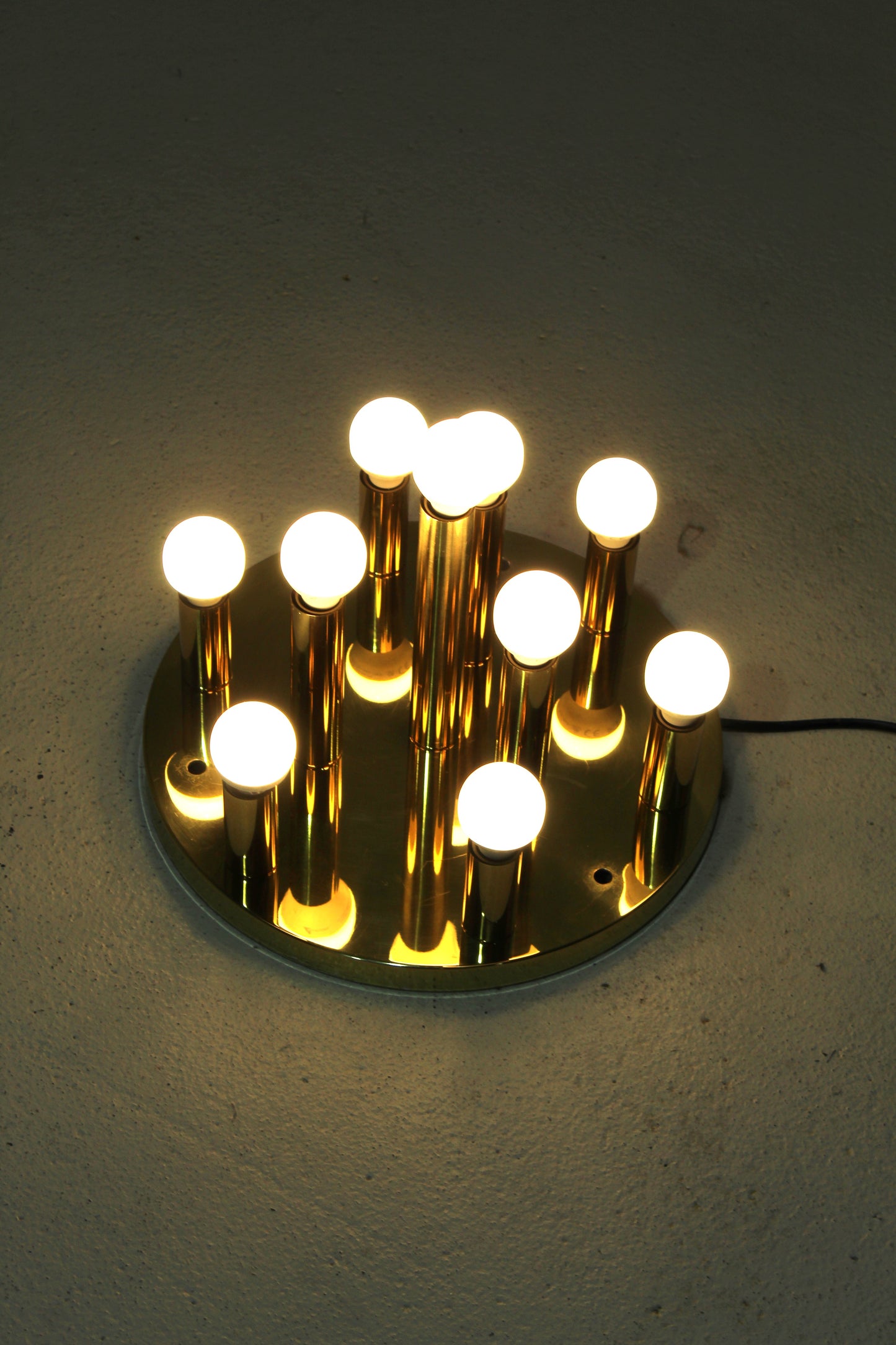 Vintage Deckenlampe, Wandlampe - 70er Jahre, gold