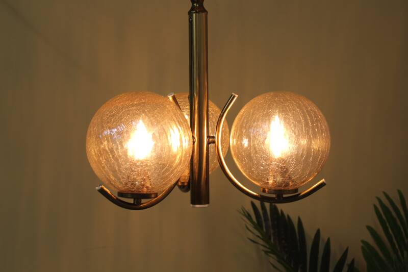 Vintage pendant lamp Richard Essig - 3 arms, brass 70s | 00816