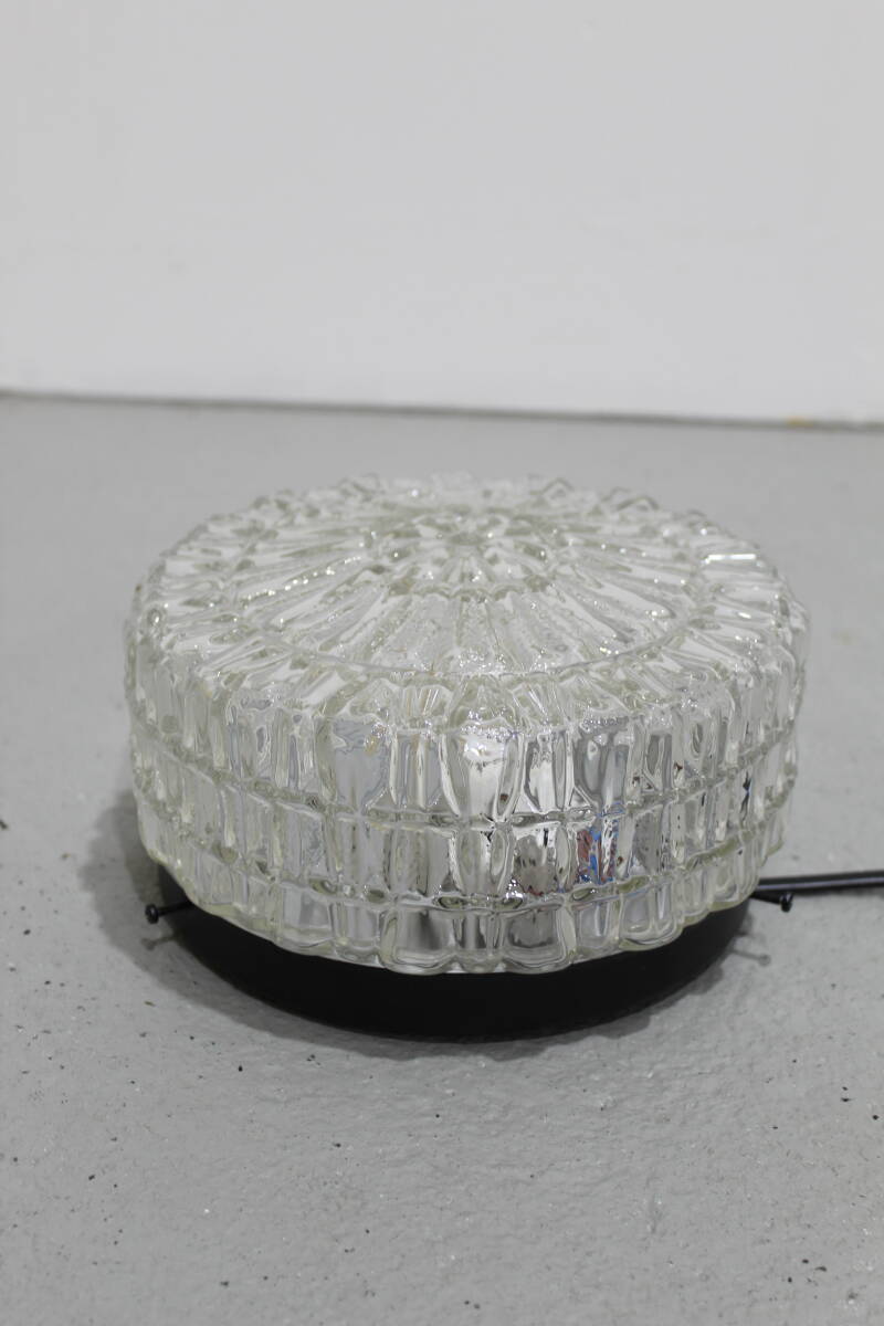 Vintage ceiling lamp, wall lamp - bubbles, pressed glass 70s | 01252 — With plug