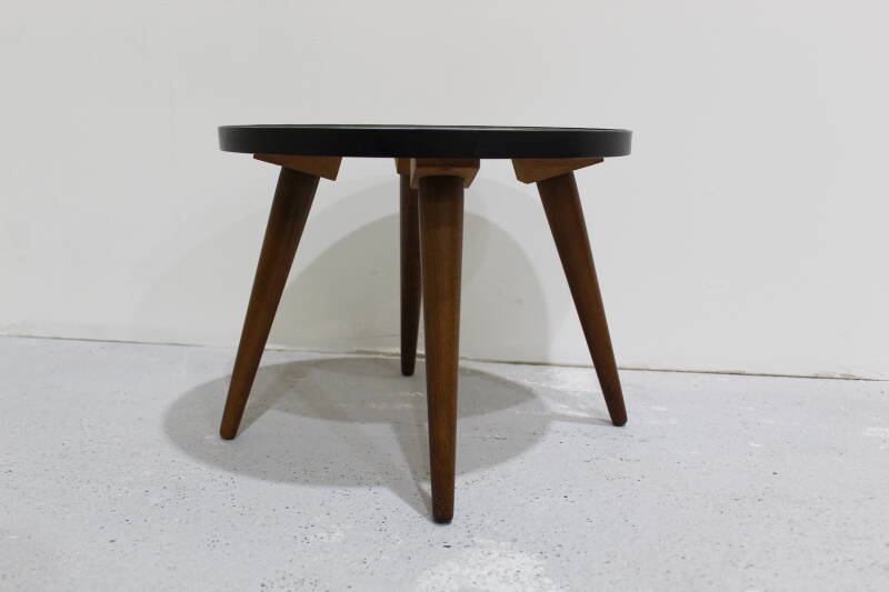 Vintage plantentafeltje, bruin - formica jaren '60 | 00916