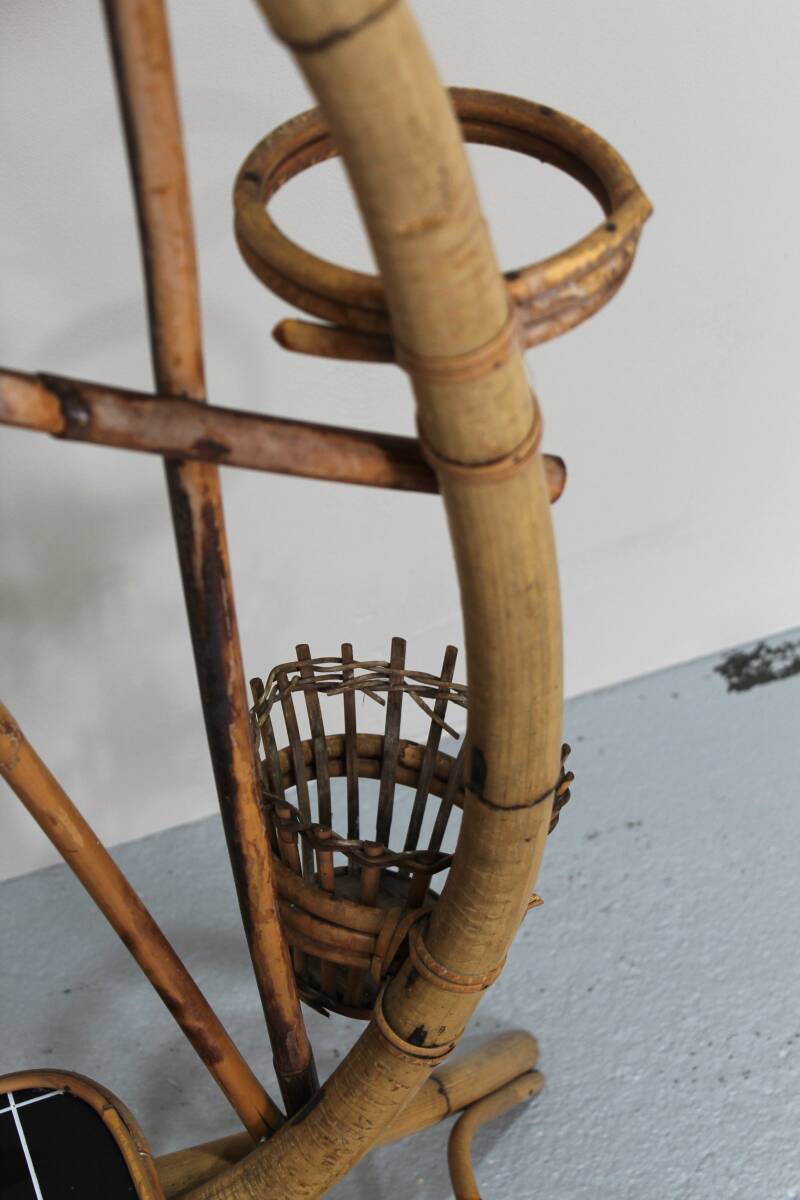 Vintage plantenstandaard, plantentafel jaren '60 - bamboe | 01293