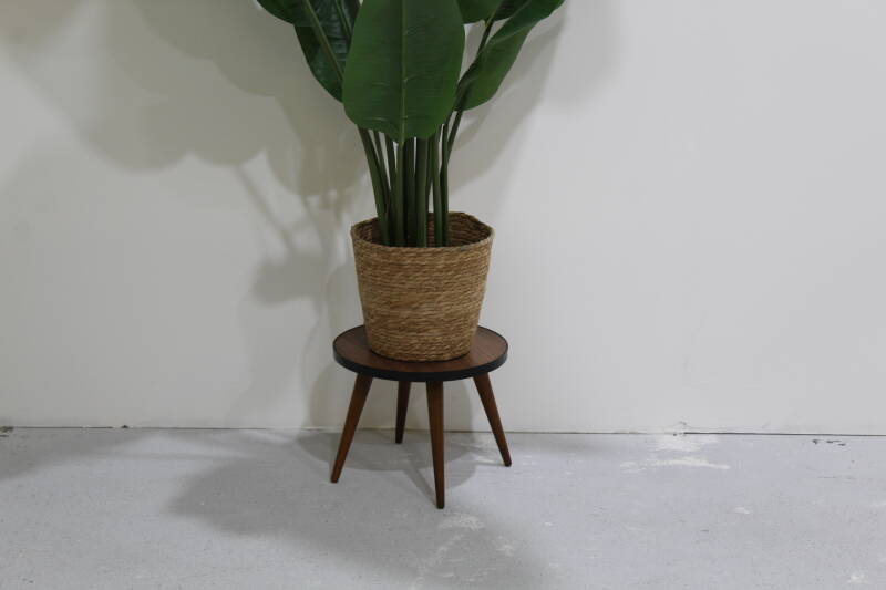Vintage plantentafeltje, bruin - formica jaren '60 | 00916