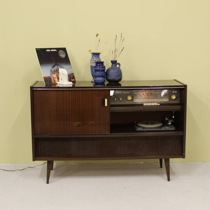 Vintage radiomeubel, audiokast, muziekkast | 00729