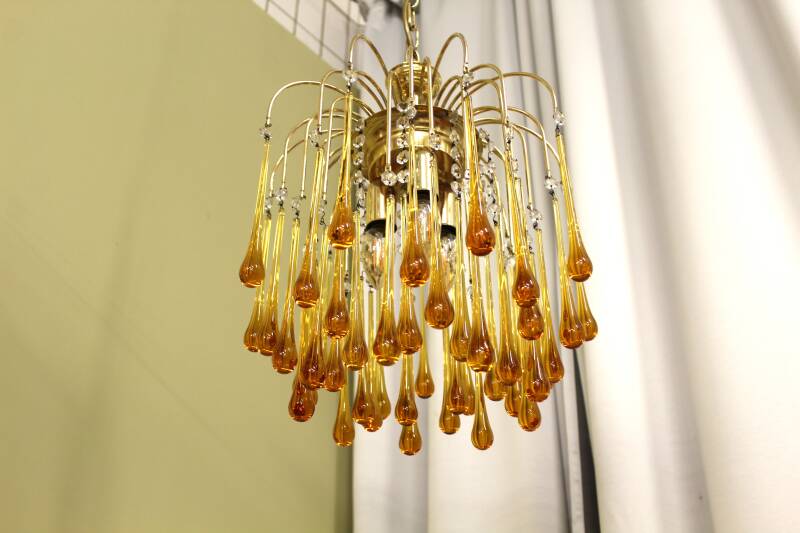 Vintage teardrop lamp - amber