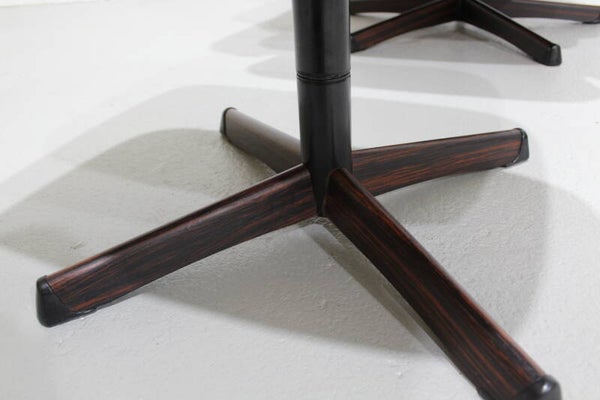 Vintage Design-Sessel mit Fußhocker schwarzes Leder Musterring, Göte Möbel – 1960er | 01166