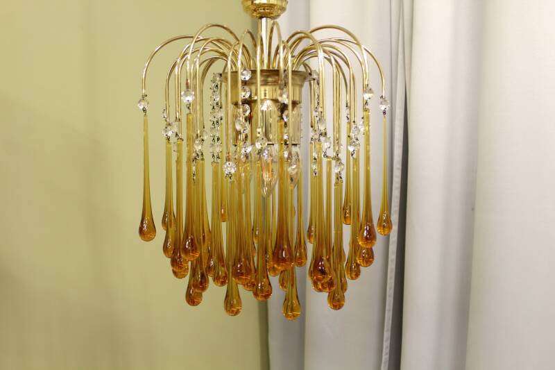 Vintage teardrop lamp - amber
