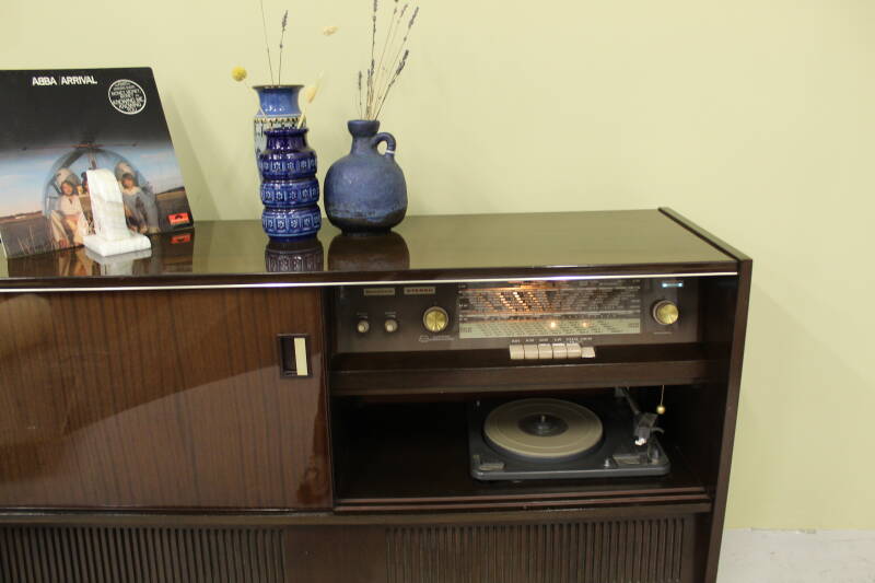 Vintage radiomeubel, audiokast, muziekkast | 00729