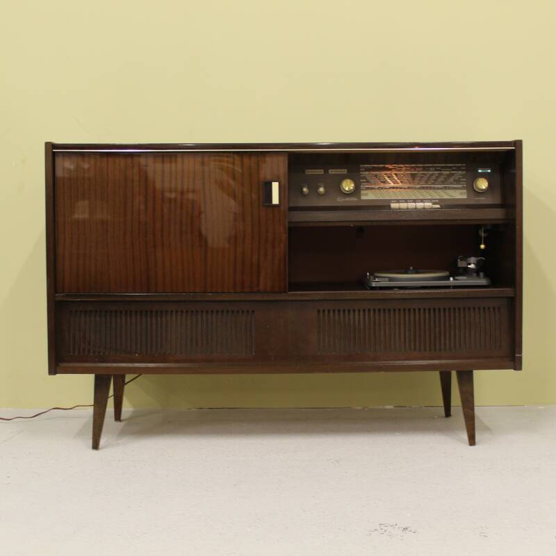 Vintage radiomeubel, audiokast, muziekkast | 00729