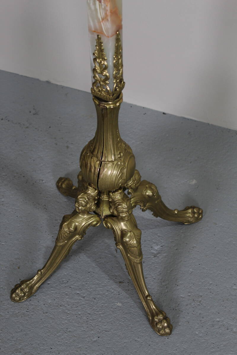 Vintage standing coat rack, wardrobe - brass, onyx | 01347