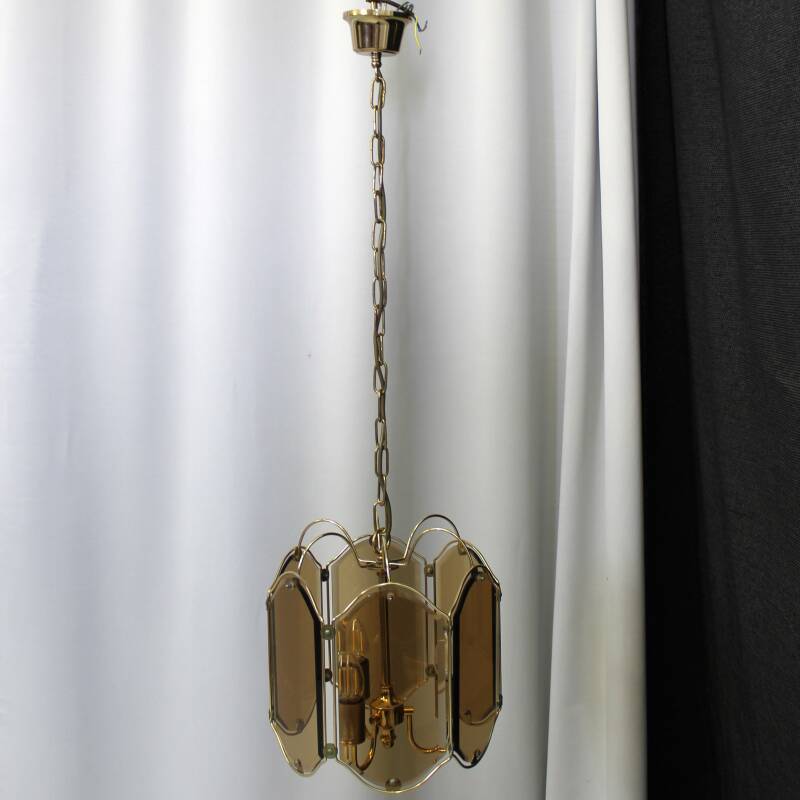 Vintage smoked glass lamp