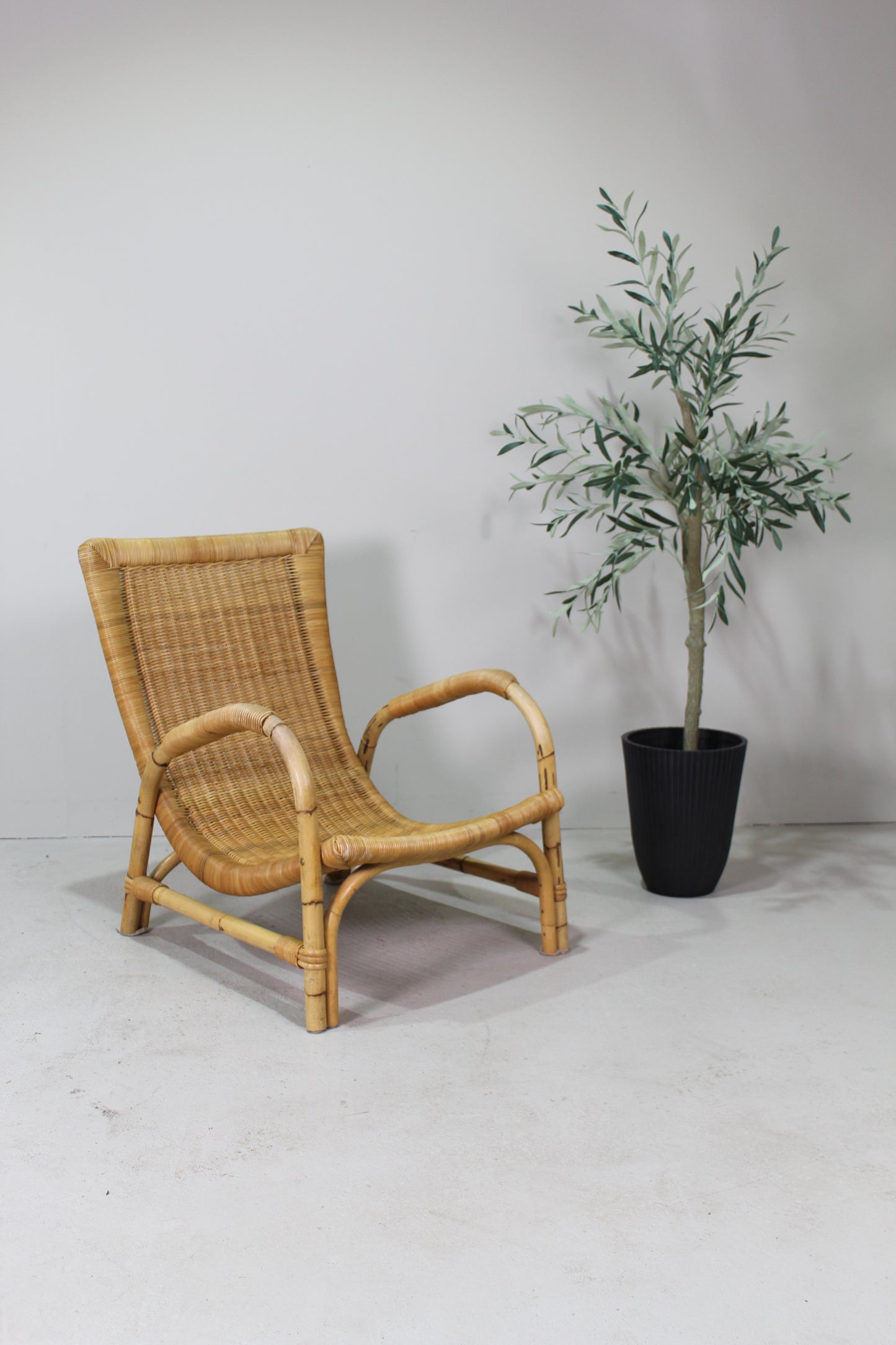 Vintage rieten fauteuil - Arco Schutzmarke