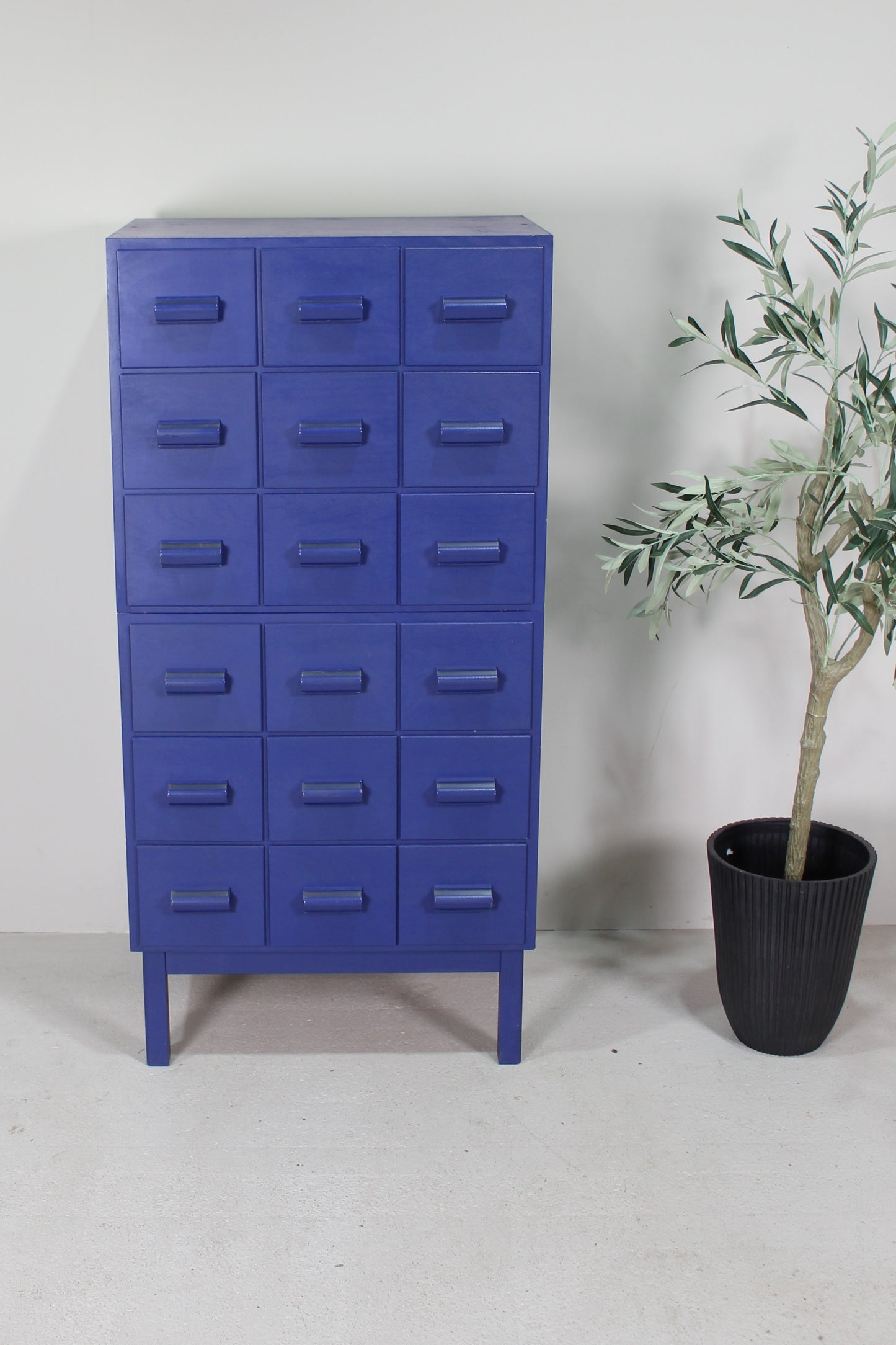Vintage ladekast, opbergkast - blauw