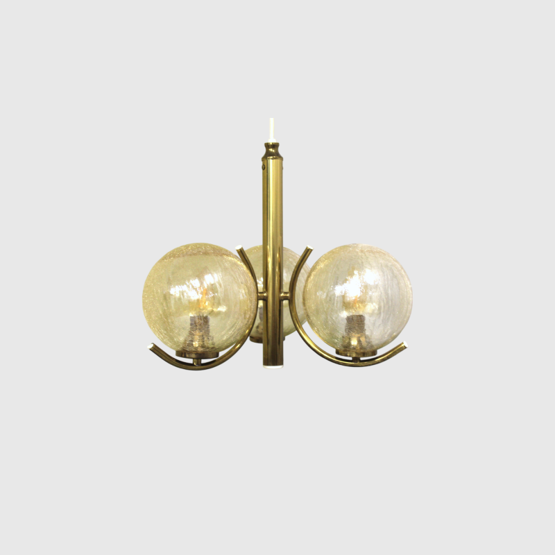 Vintage pendant lamp Richard Essig - 3 arms, brass 70s | 00816