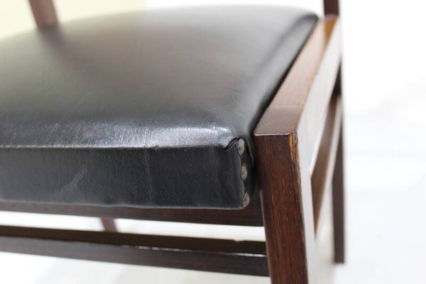 Vintage-Esszimmerstuhl – Wenge, Rattan, Kunstleder, 1960er Jahre | 01058