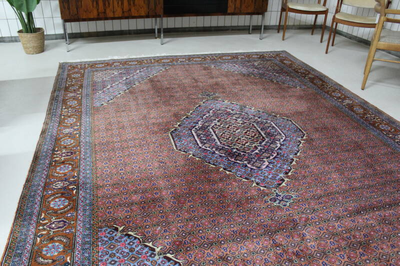 Vintage Perserteppich blau, rot, rosa - 348 x 245 cm | 01177